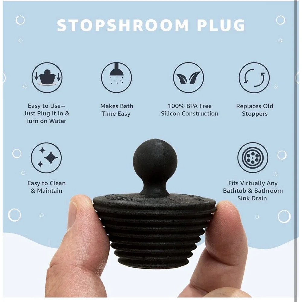 TubShroom Ultra (Stainless) Strainer Plus StopShroom® Plug‎ Combo for Tub Drains